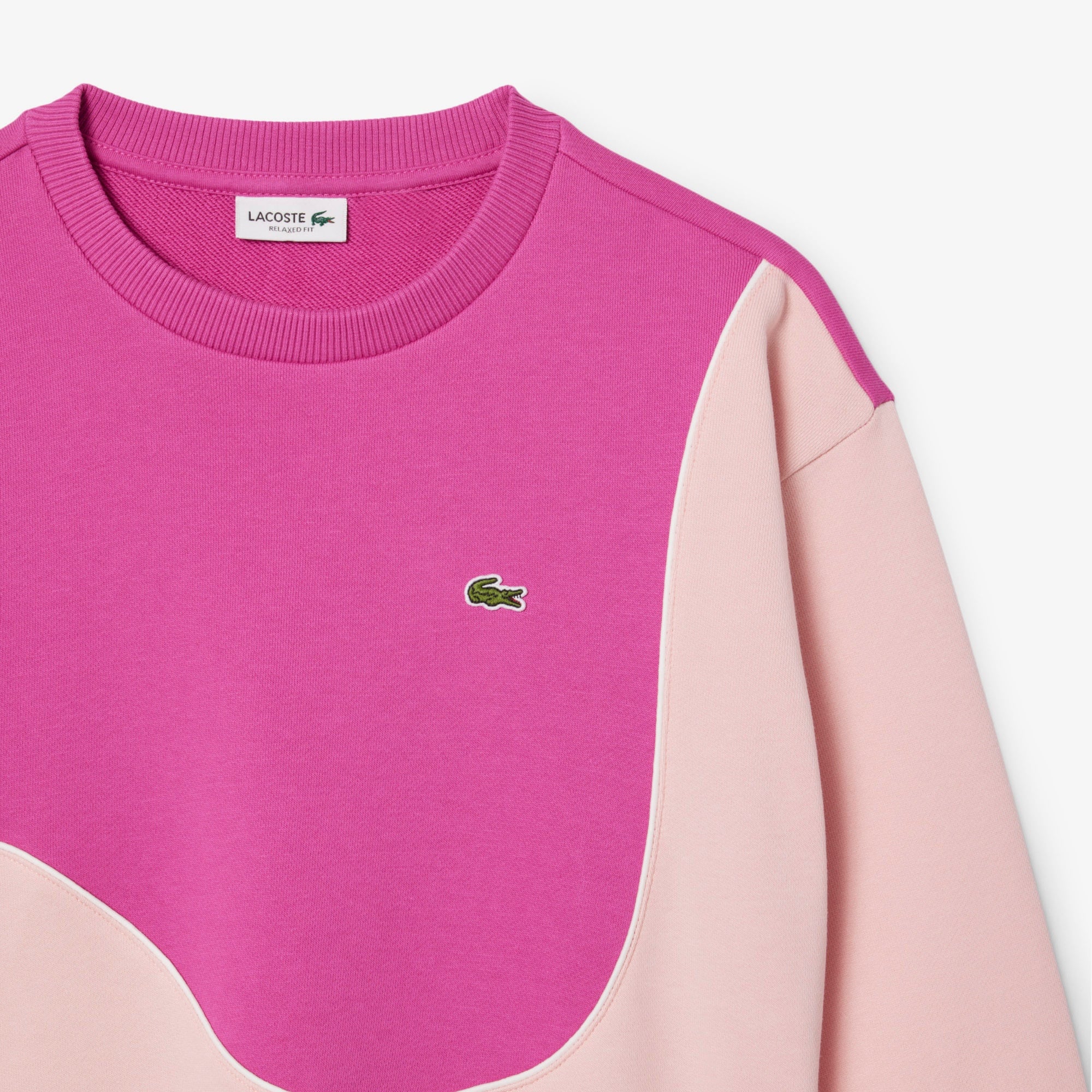 Çocuk Bisiklet Yaka Renk Bloklu Pembe Sweatshirt