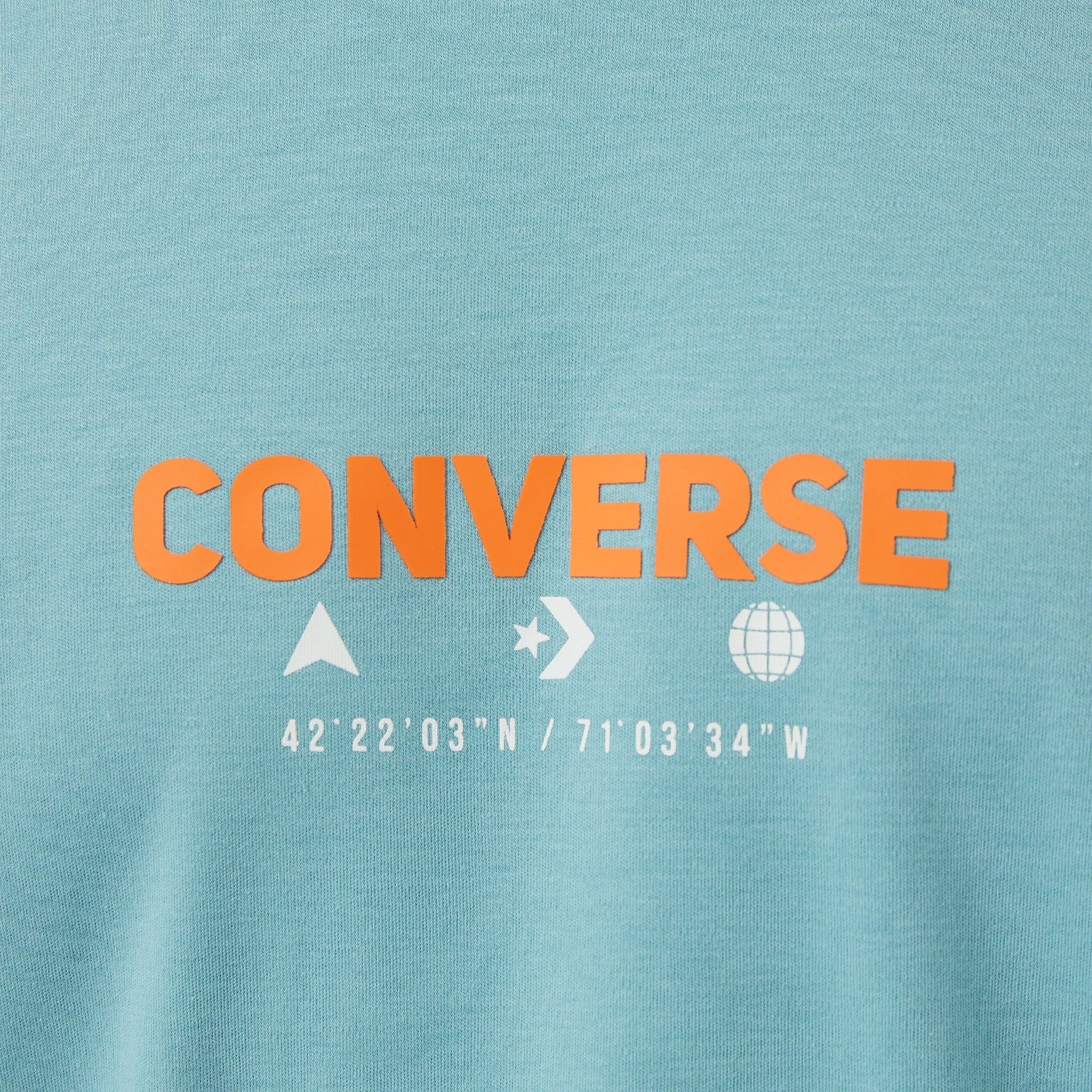 Converse Star Chevron Baskılı Oversize Fit Erkek Mavi T-Shirt
