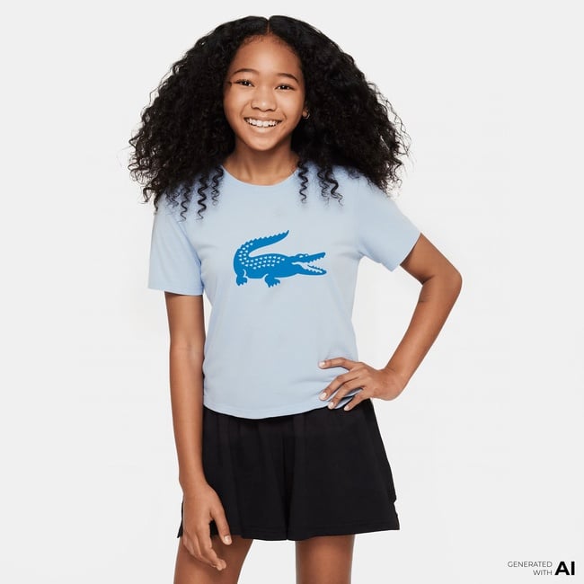  Erkek Çocuk Bisiklet Yaka Baskılı Mavi T-Shirt