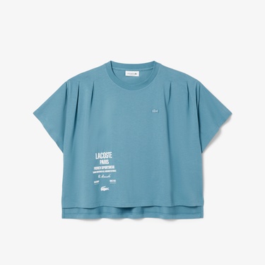  Lacoste Batwing Kadın Mavi T-Shirt