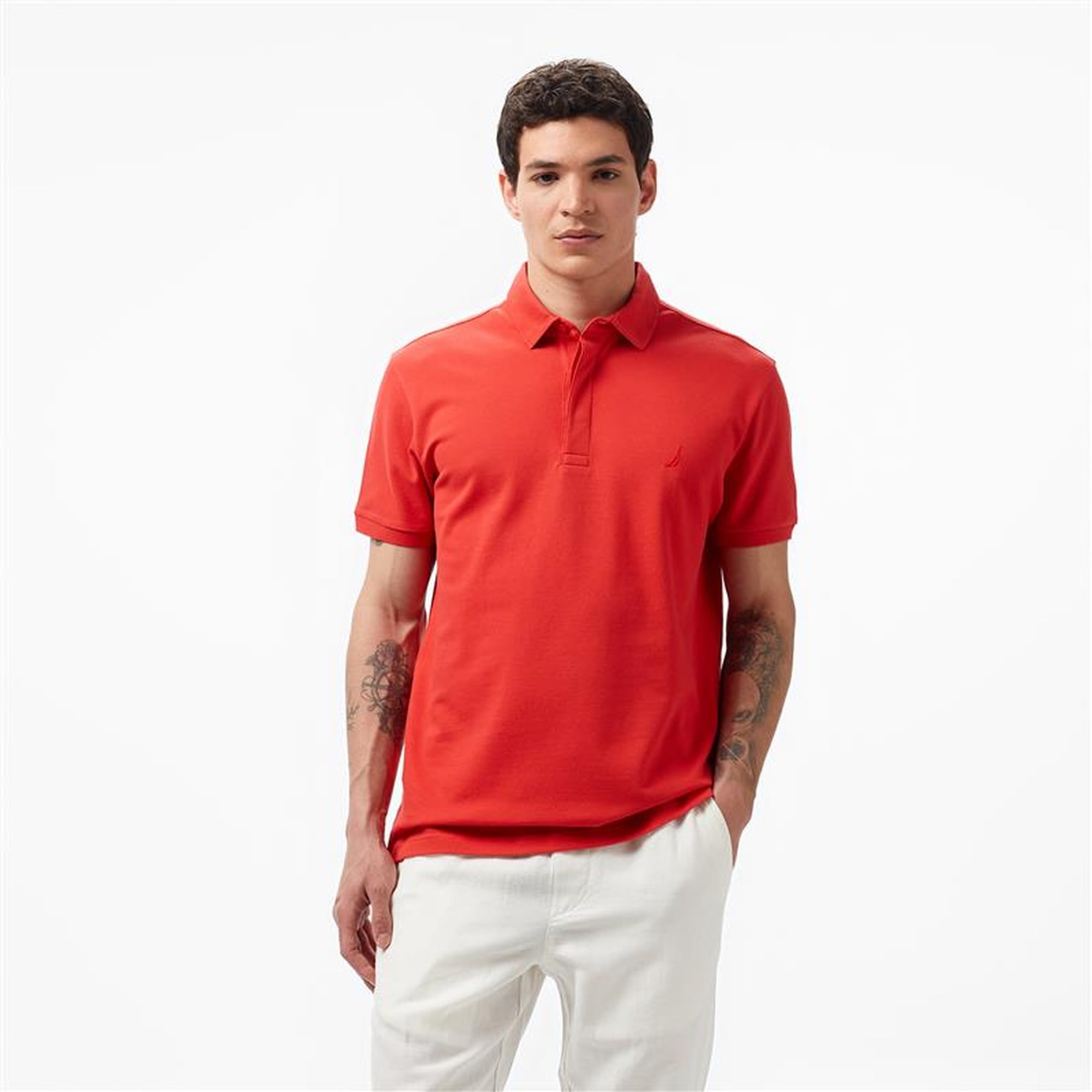 Nautica Erkek Kırmızı Slim Fit Kısa Kollu Polo Yaka T-Shirt