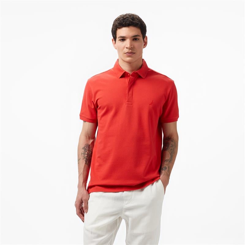  Nautica Erkek Kırmızı Slim Fit Kısa Kollu Polo Yaka T-Shirt