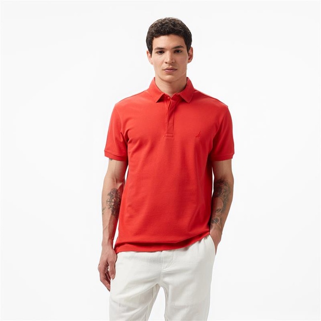  Nautica Erkek Kırmızı Slim Fit Kısa Kollu Polo Yaka T-Shirt