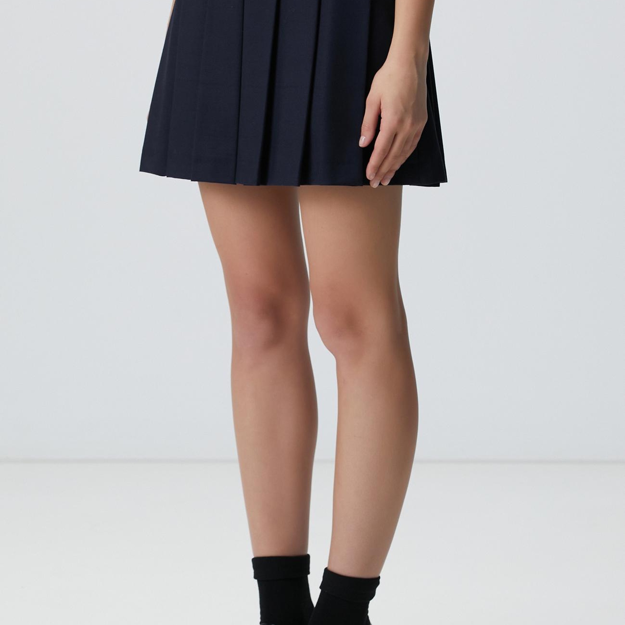 Network Kadın Lacivert Kemerli Mini Etek