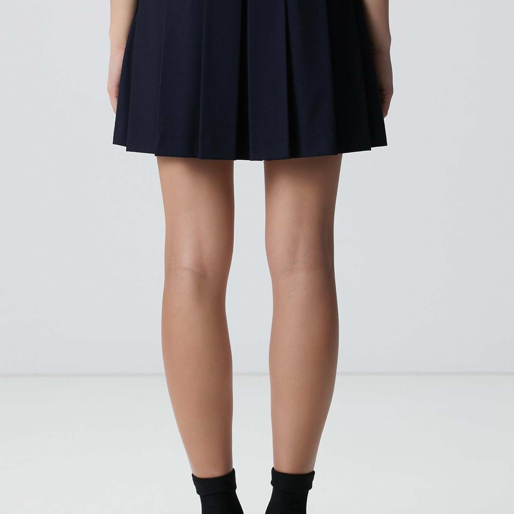 Network Kadın Lacivert Kemerli Mini Etek