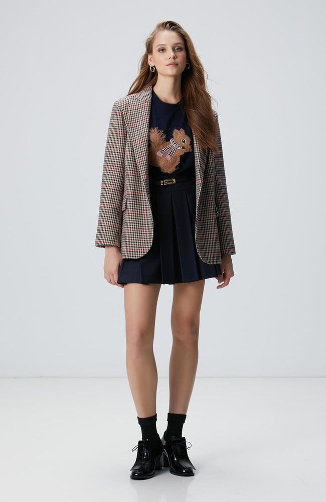  Network Kadın Lacivert Kemerli Mini Etek