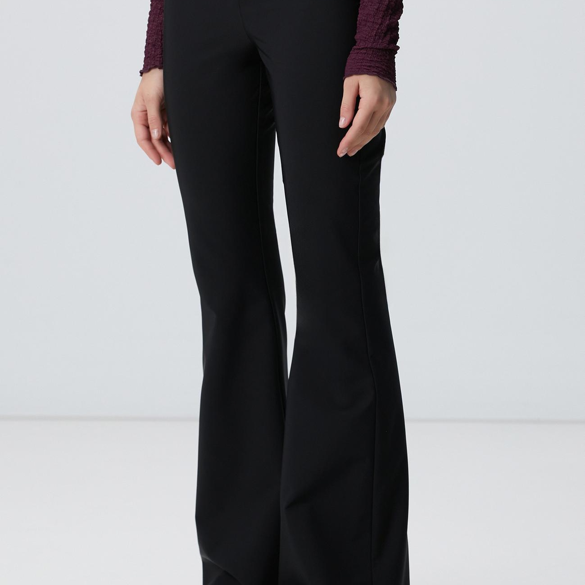 Network Kadın Siyah Agraf Detaylı Pantolon