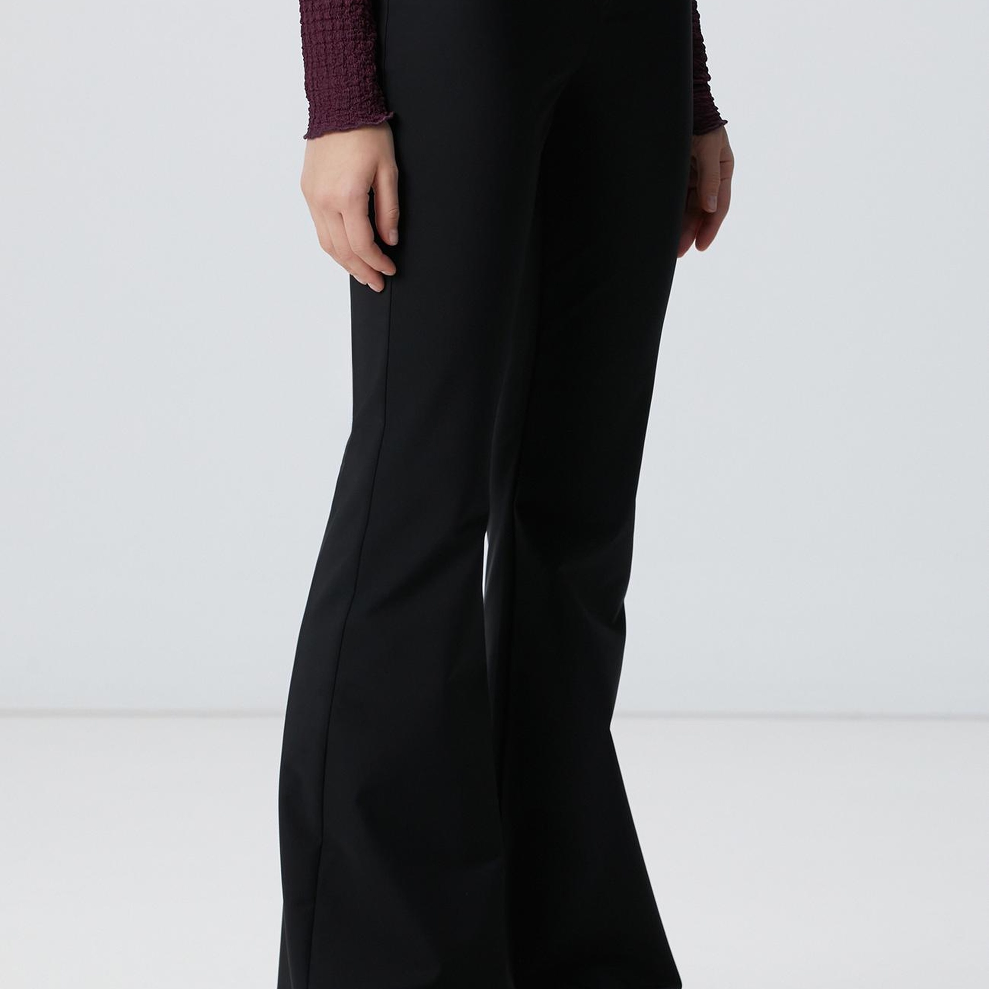 Network Kadın Siyah Agraf Detaylı Pantolon