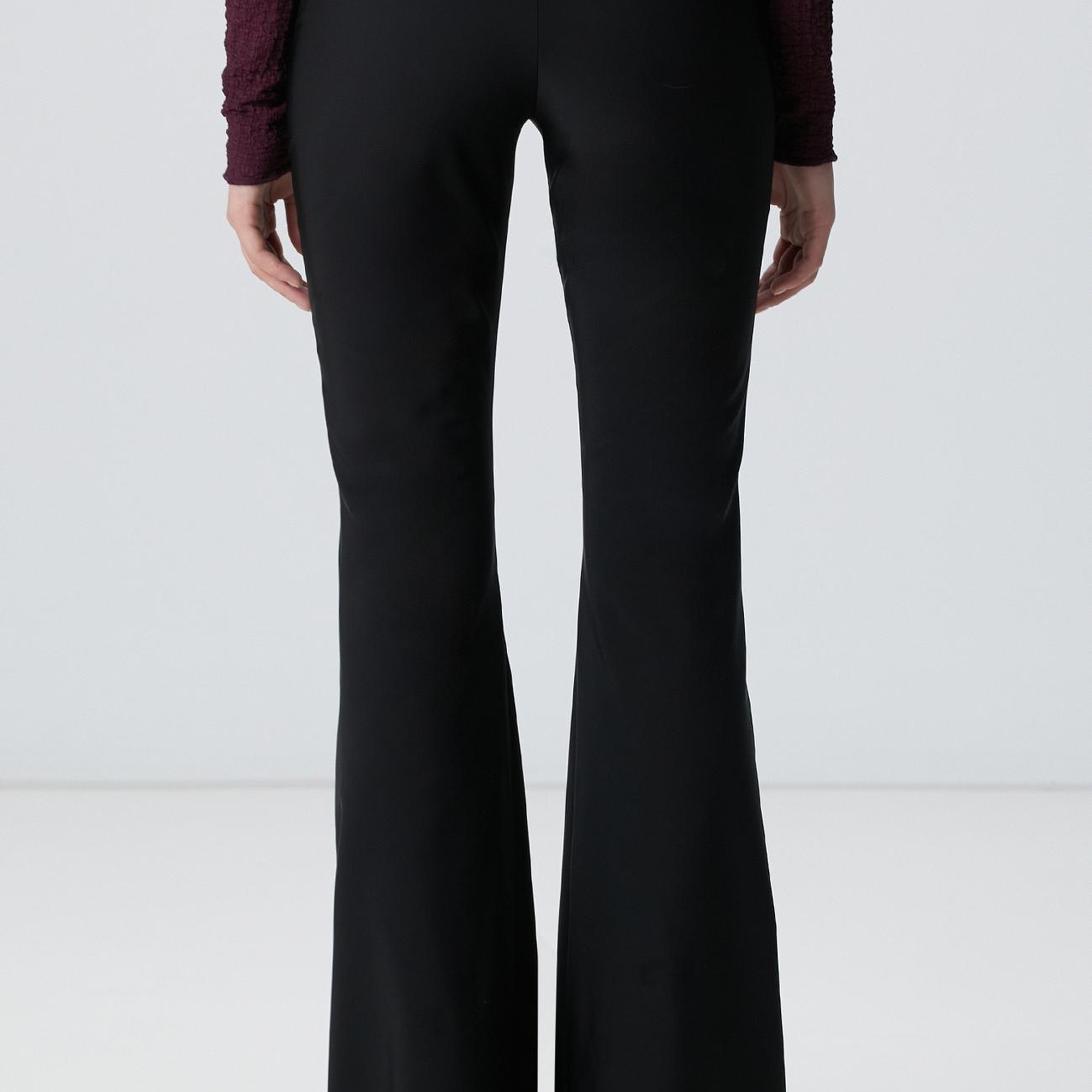 Network Kadın Siyah Agraf Detaylı Pantolon