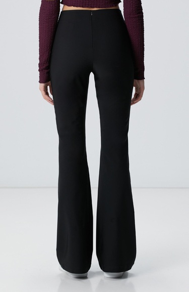  Network Kadın Siyah Agraf Detaylı Pantolon