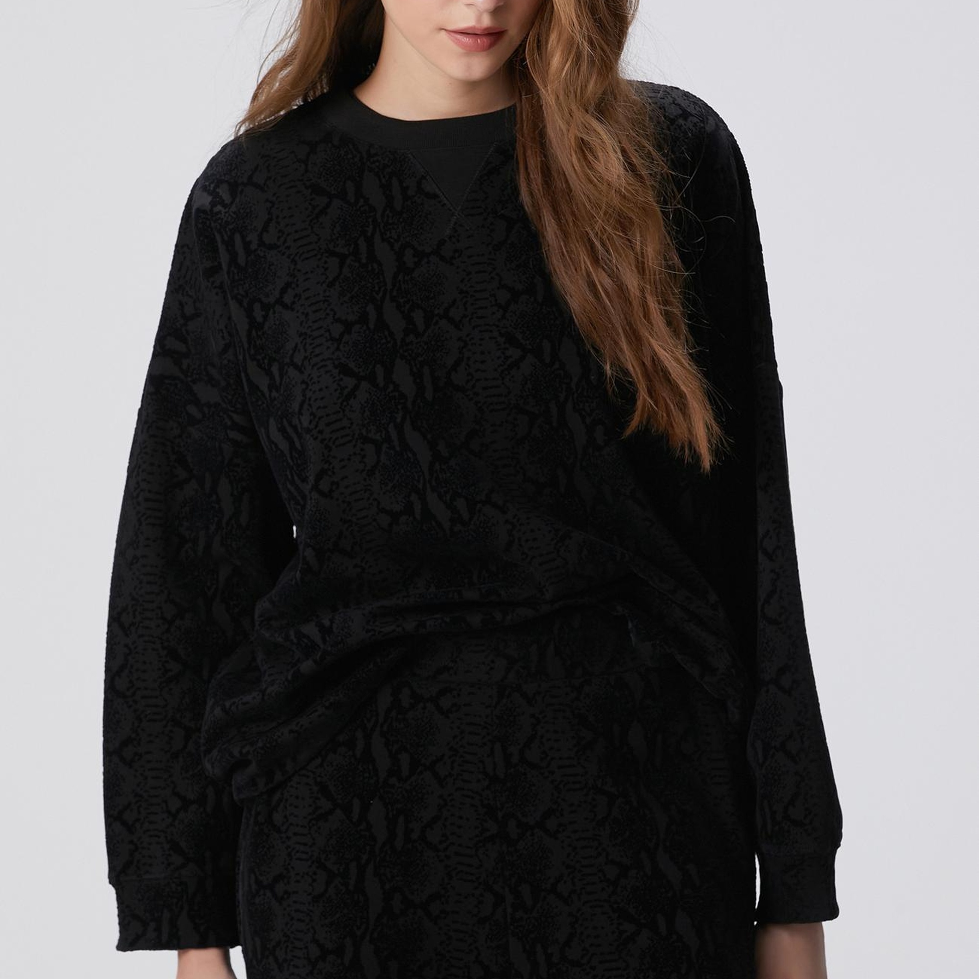 Network Kadın Siyah Baskılı Sweatshirt