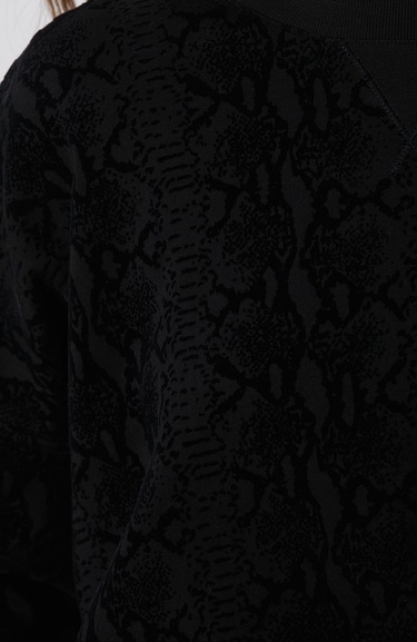  Network Kadın Siyah Baskılı Sweatshirt