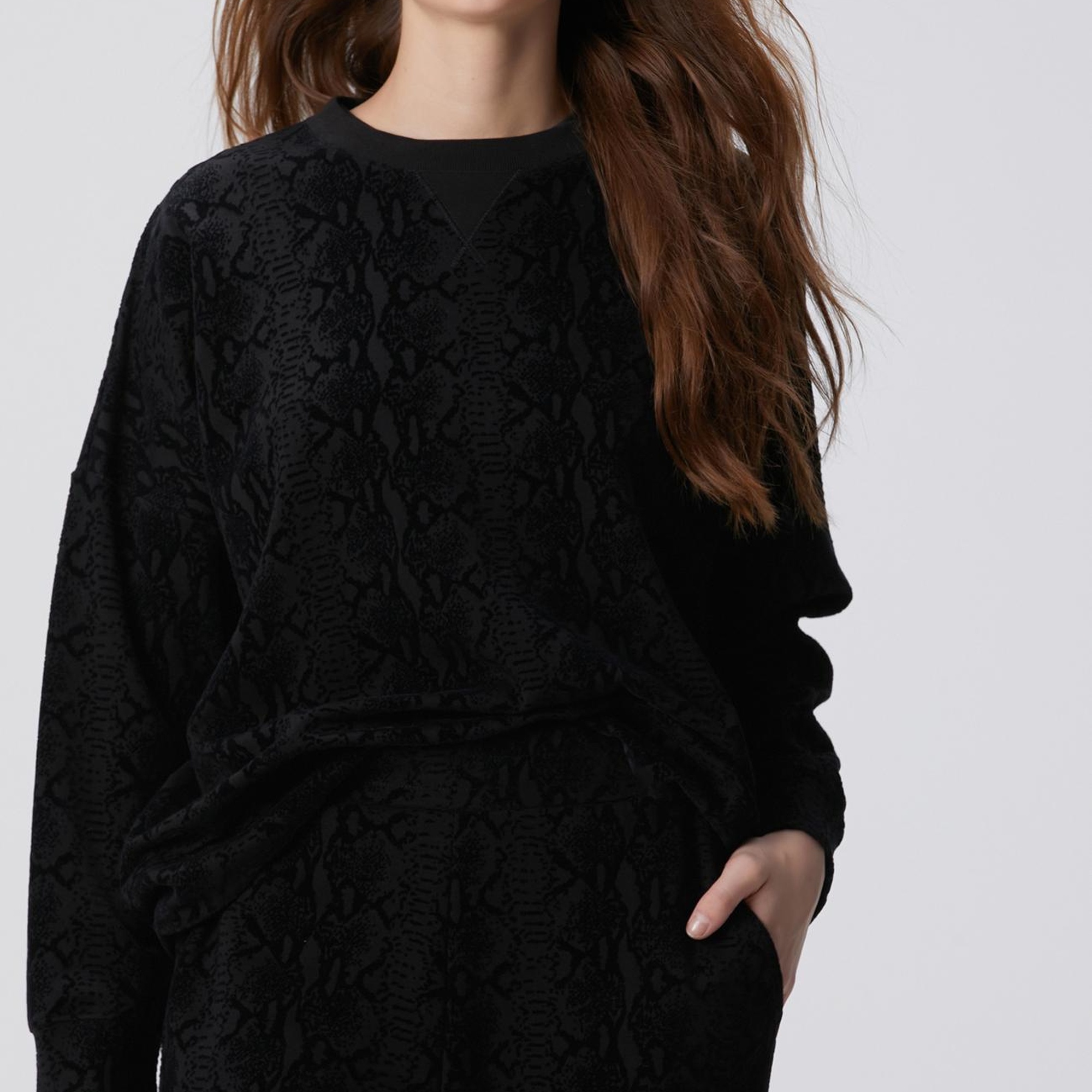 Network Kadın Siyah Baskılı Sweatshirt