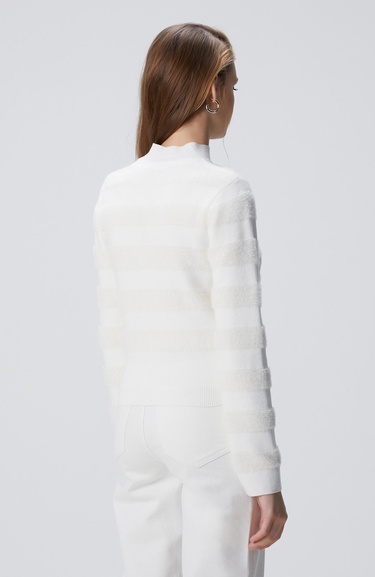  Network Kadın Kırık Beyaz Çizgili Triko Kazak