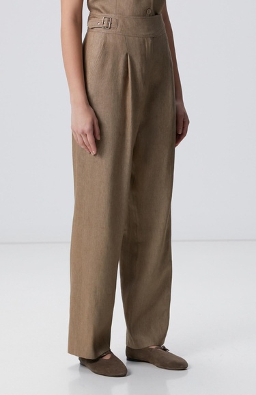  Network Kadın Vizon Melanj Keten Karışımlı Pantolon