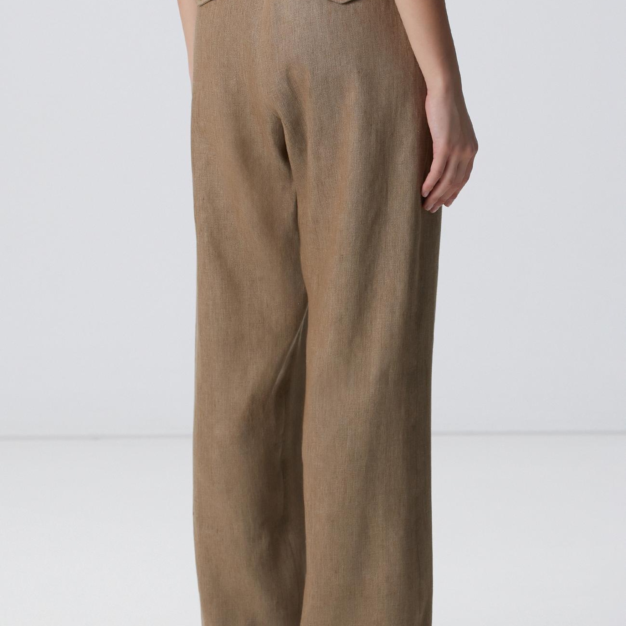 Network Kadın Vizon Melanj Keten Karışımlı Pantolon