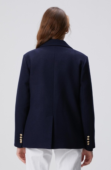  Network Kadın Lacivert Yün Karışımlı Ceket