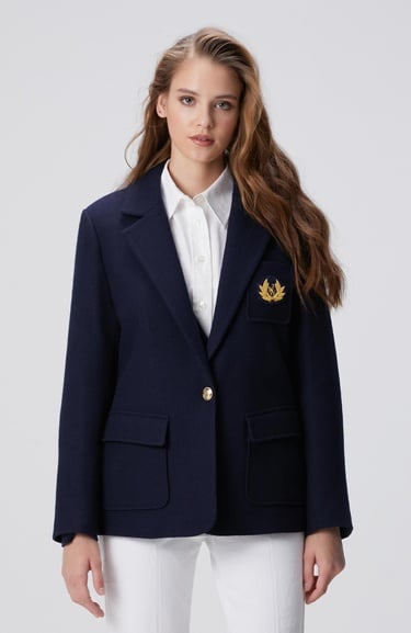  Network Kadın Lacivert Yün Karışımlı Ceket