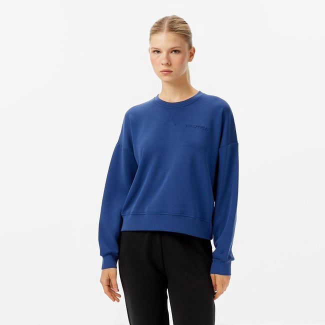  Nautica Kadın Mavi Regular Fit Sweatshirt