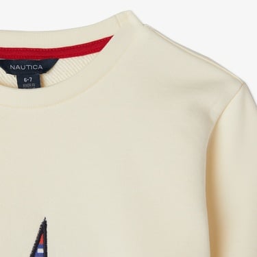  Nautica Erkek Çocuk Ekru Regular Fit Baskılı Sweatshirt