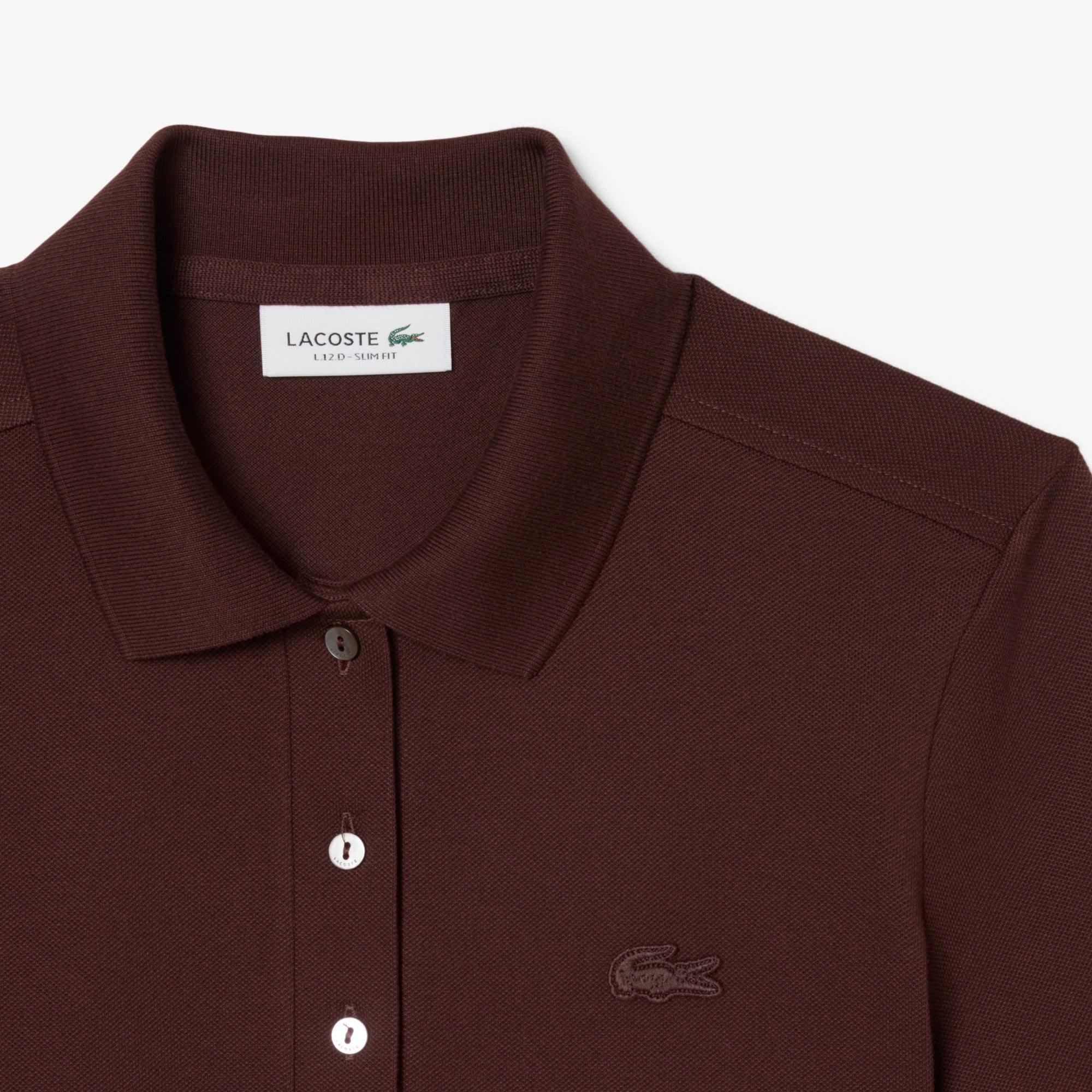 Lacoste L.12.D Kadın Slim Fit Bordo Polo
