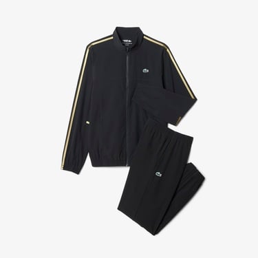  Lacoste Tennis x Novak Djokovic Erkek Regular Fit Fermuarlı Siyah Eşofman Takımı