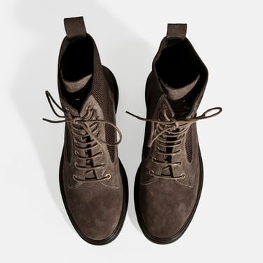  Kadın Vizon Lastik Detaylı Bağcıklı Süet Postal Bot