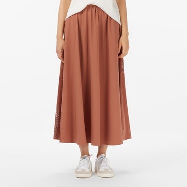  Lacoste Kadın Flare Fit Kahverengi Etek