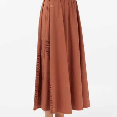  Lacoste Kadın Flare Fit Kahverengi Etek