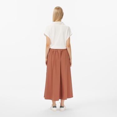  Lacoste Kadın Flare Fit Kahverengi Etek