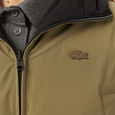  Lacoste Kadın Kapüşonlu Çift Taraflı Siyah Mont