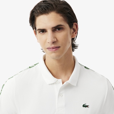  Lacoste Sport Erkek Regular Fit Baskılı Beyaz Polo
