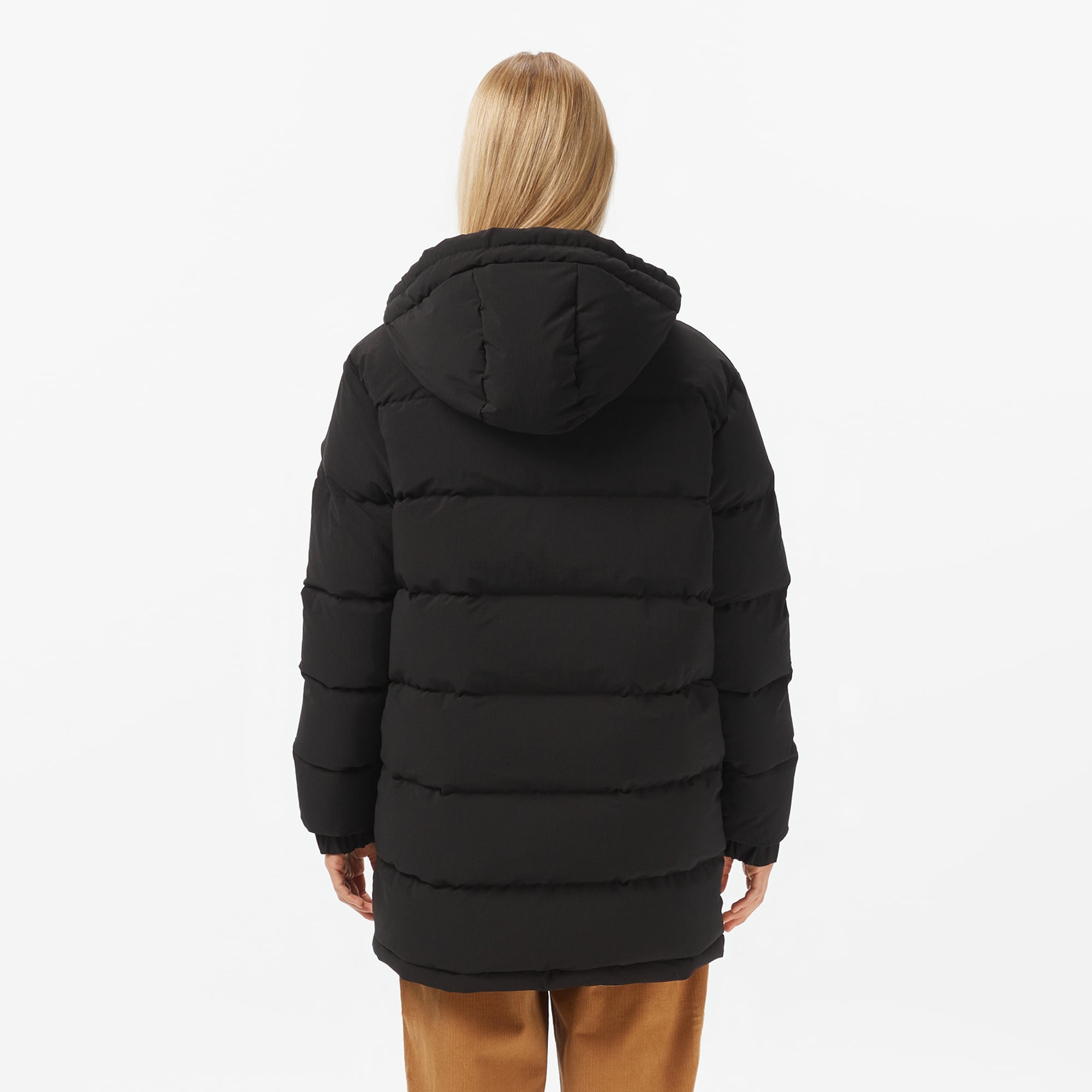 Kadın Kapüşonlu Çift Taraflı Siyah Mont