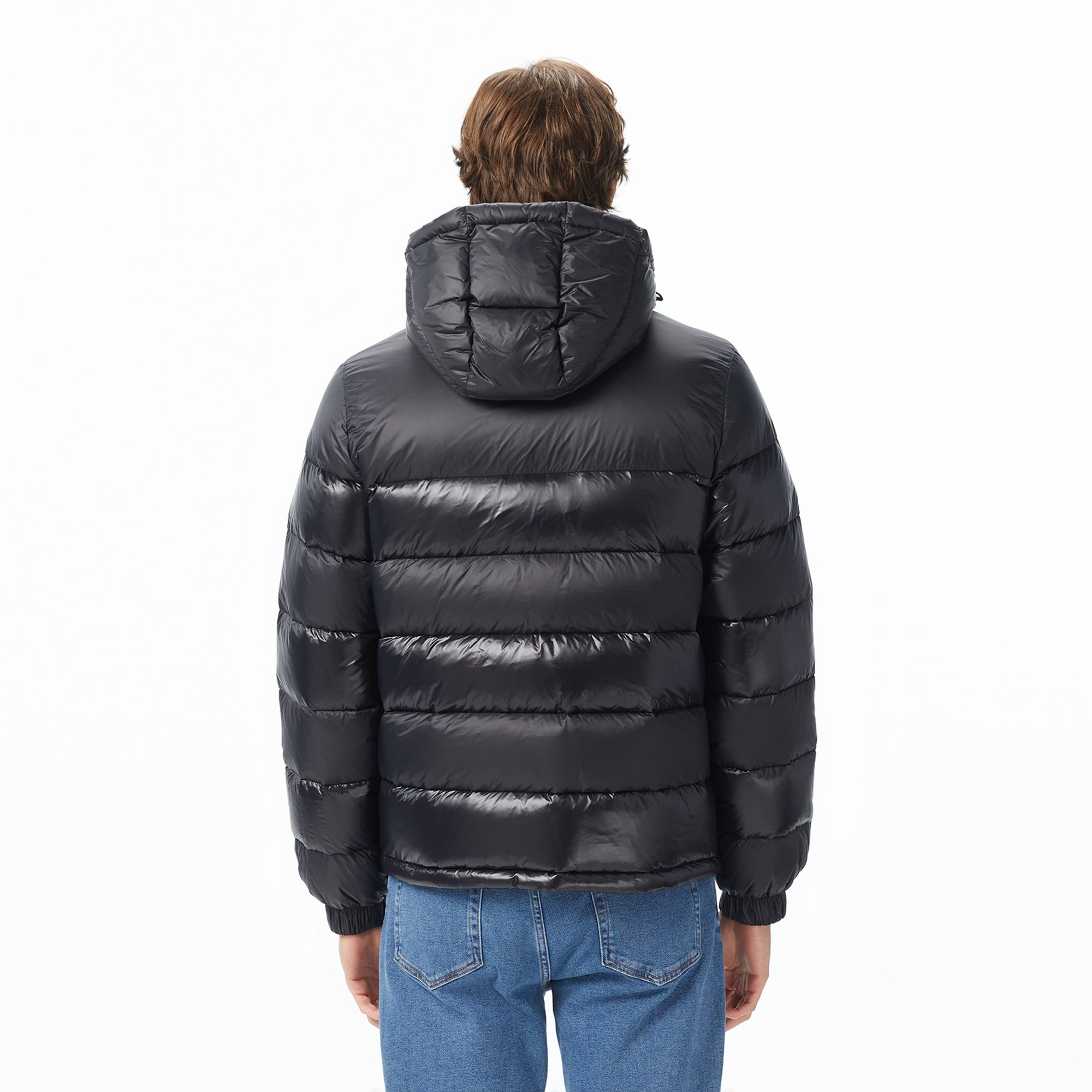 Erkek Relaxed Fit Kapüşonlu Siyah Mont