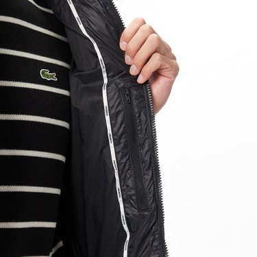  Lacoste Erkek Kapüşonlu Siyah Mont