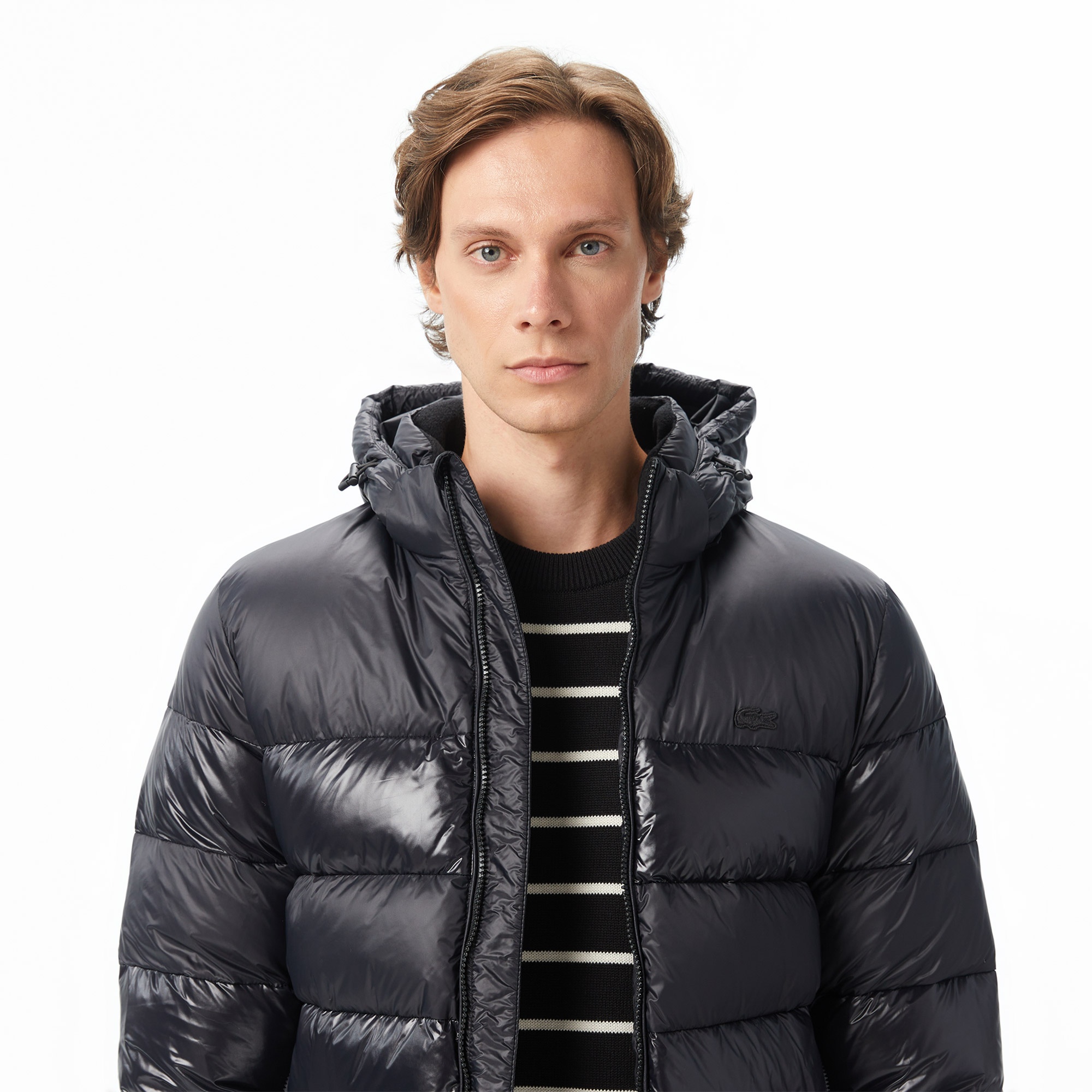 Erkek Relaxed Fit Kapüşonlu Siyah Mont