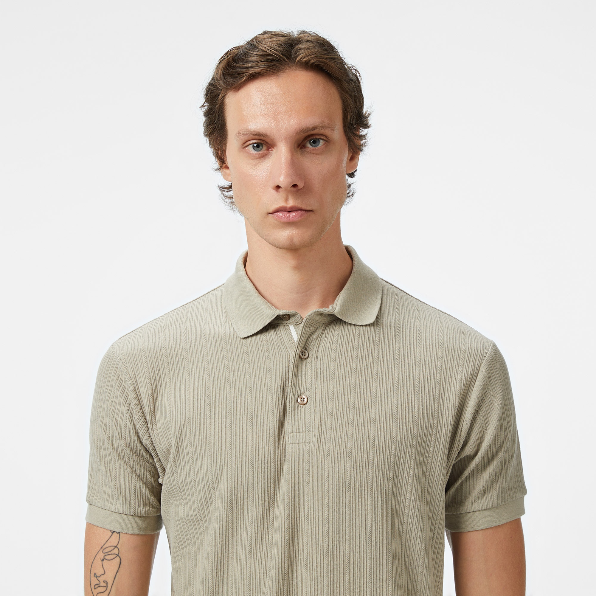 Nautica Erkek Bej Regular Fit Polo Yaka T-Shirt