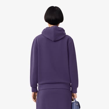  Lacoste Kadın Relaxed Fit Kapüşonlu Mor Sweatshirt