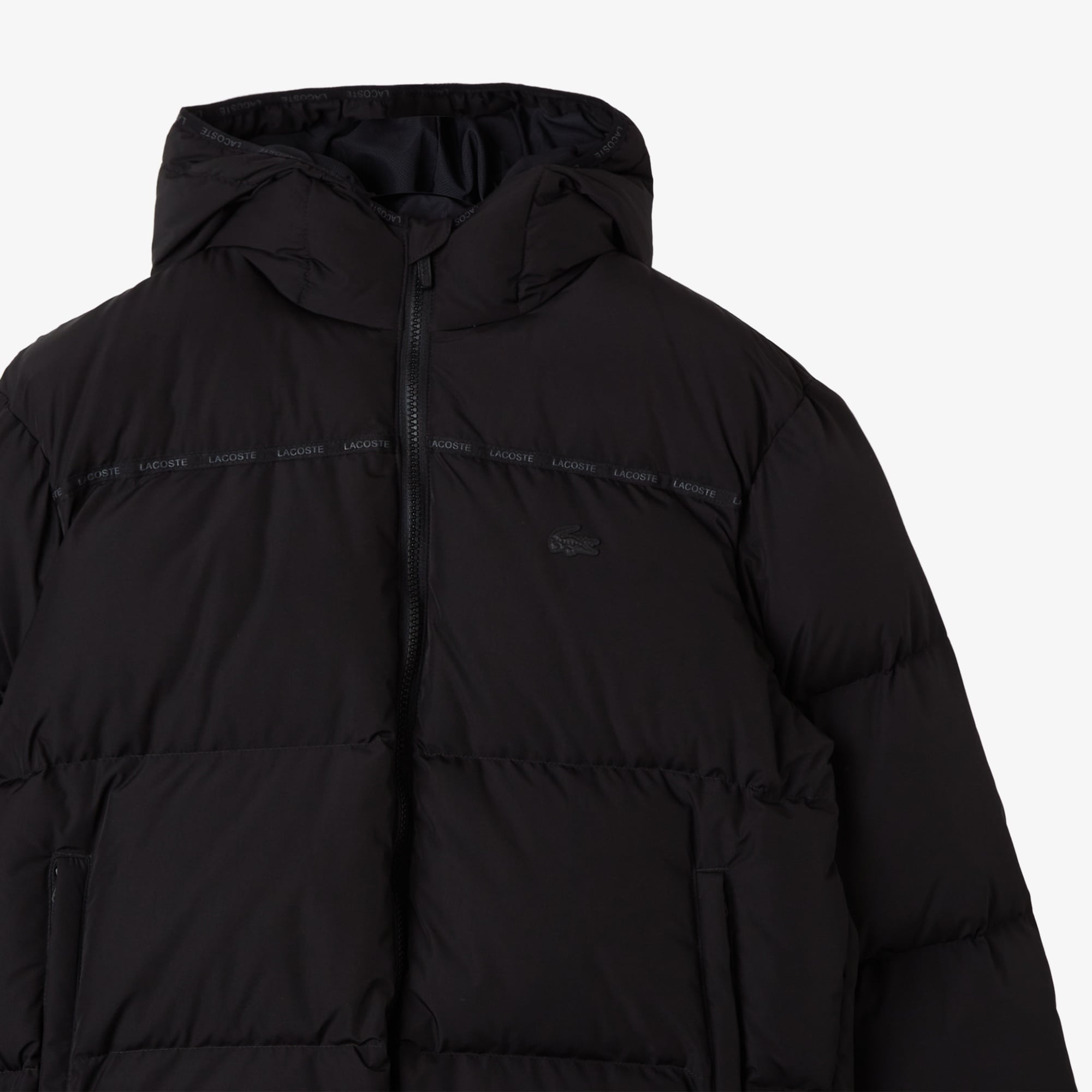 Lacoste Erkek Kapüşonlu Siyah Mont