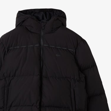  Lacoste Erkek Kapüşonlu Siyah Mont