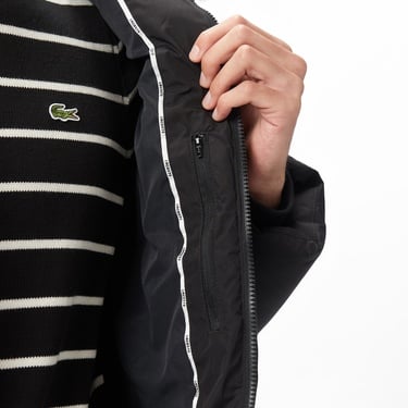  Lacoste Erkek Kapüşonlu Siyah Mont