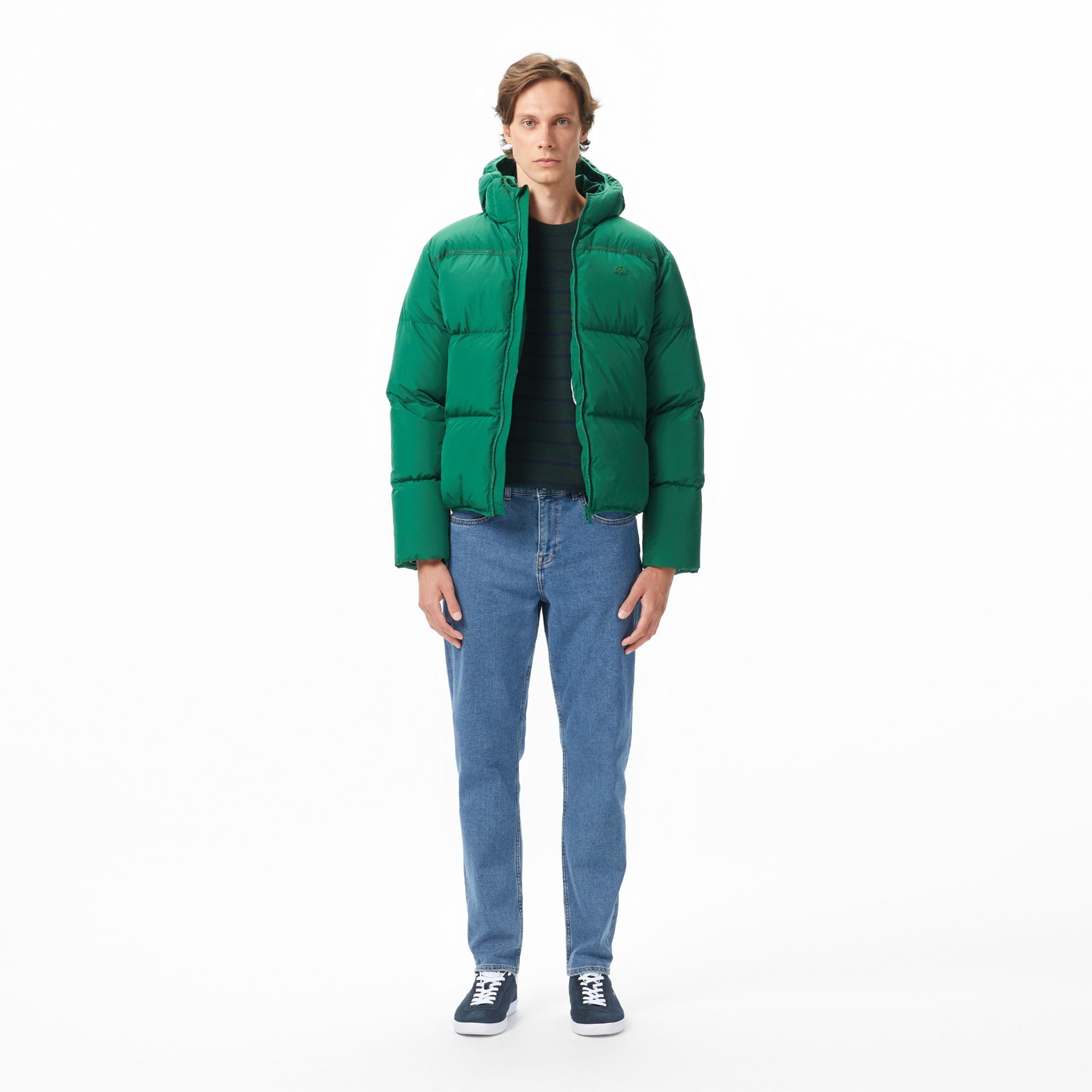 Lacoste Erkek Kapüşonlu Yeşil Mont