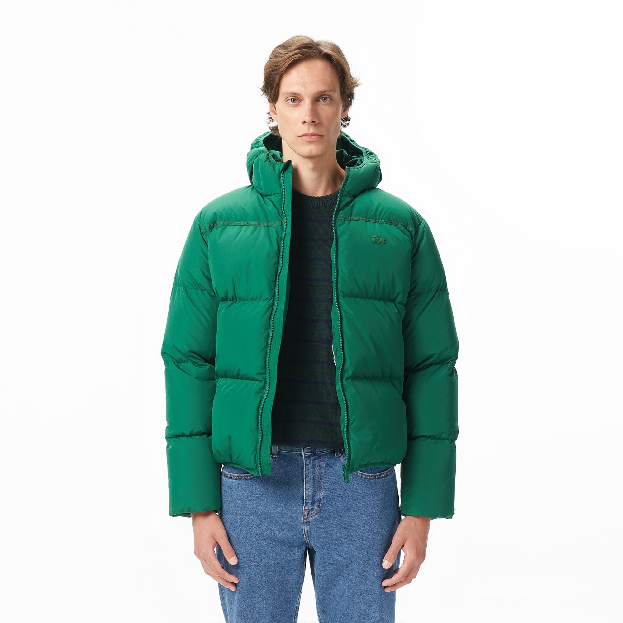 Lacoste Erkek Kapüşonlu Yeşil Mont