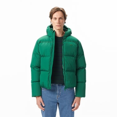  Lacoste Erkek Kapüşonlu Yeşil Mont
