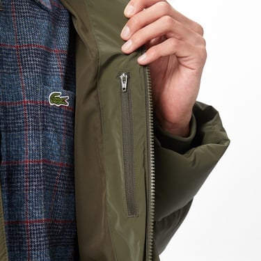  Lacoste Erkek Kapüşonlu Haki Mont