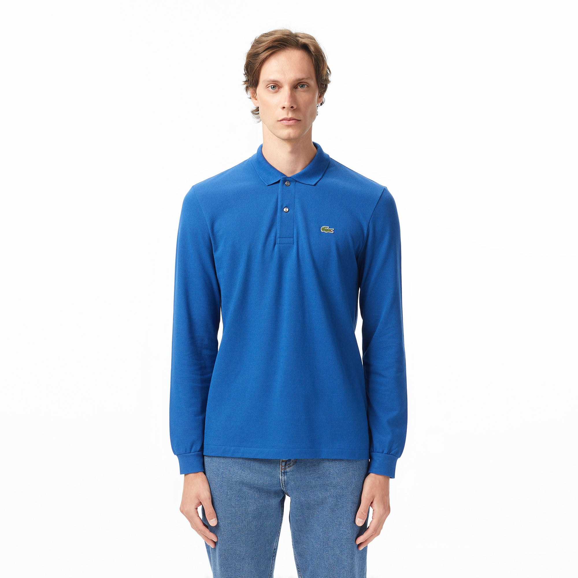  Lacoste L.12.12 Erkek Classic Fit Uzun Kollu Koyu Mavi Polo