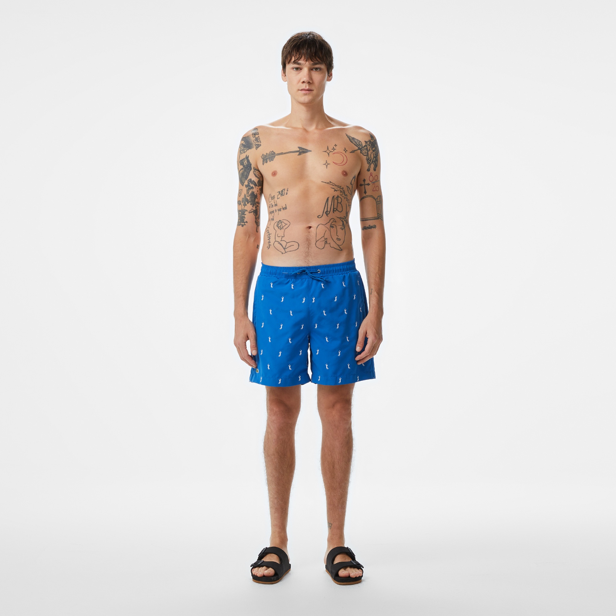 Erkek Regular Fit Desenli Lacivert Mayo