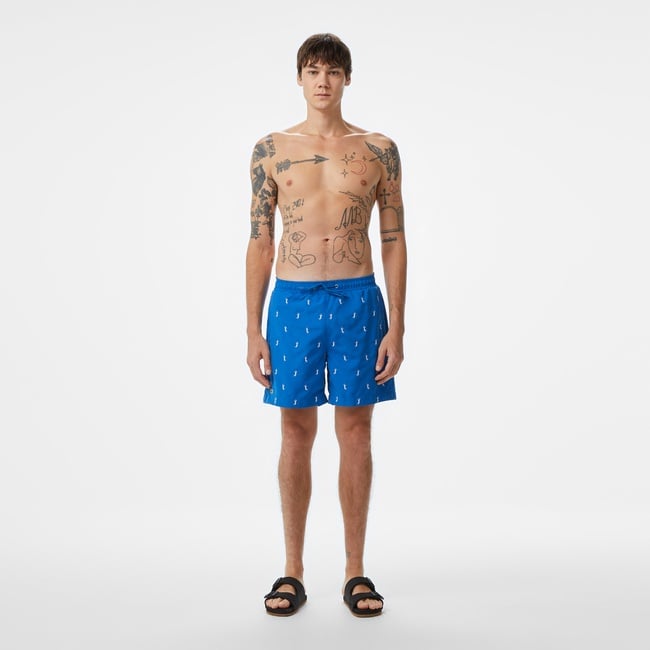  Erkek Regular Fit Desenli Lacivert Mayo