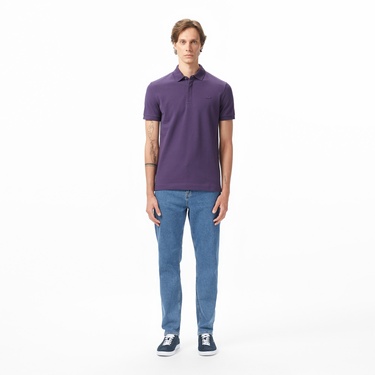  Lacoste Paris Erkek Regular Fit Mor Polo