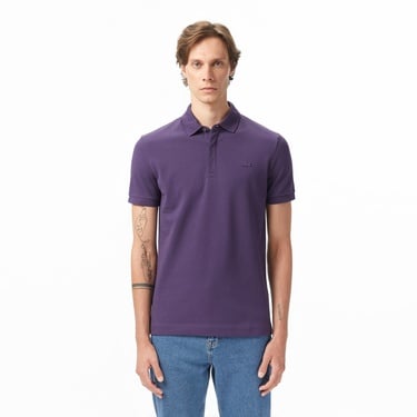  Lacoste Paris Erkek Regular Fit Mor Polo